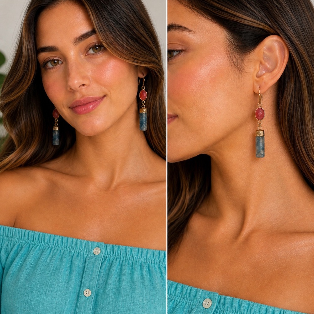 Express Natural Stone Drop Earrings